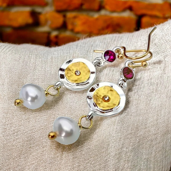 🆕️Elegant Fashion Dangle Earrings with Faux Pearls and Sparkling Rhinestones✨ - Picture 1 of 13